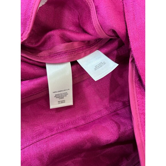 Jones NY Hot Pink 100% Linen Jacket Women 18 Floral Damask NWT Church Easter - Picture 8 of 9